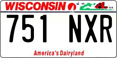 WI license plate 751NXR