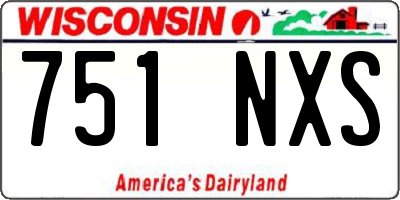 WI license plate 751NXS