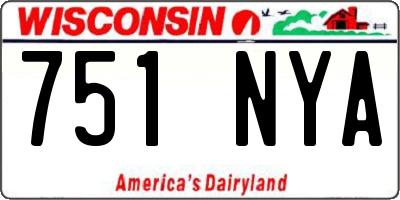 WI license plate 751NYA
