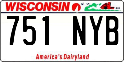 WI license plate 751NYB