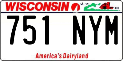 WI license plate 751NYM