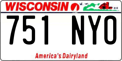 WI license plate 751NYO
