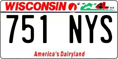 WI license plate 751NYS