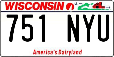 WI license plate 751NYU