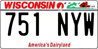 WI license plate 751NYW
