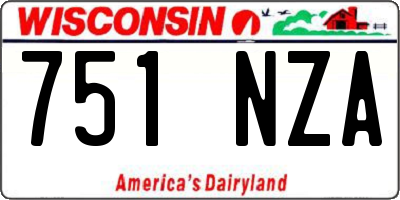 WI license plate 751NZA