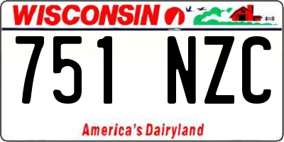 WI license plate 751NZC