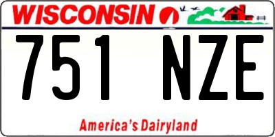 WI license plate 751NZE
