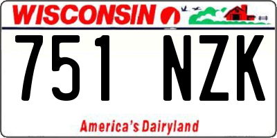 WI license plate 751NZK