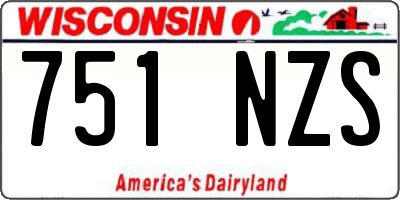 WI license plate 751NZS