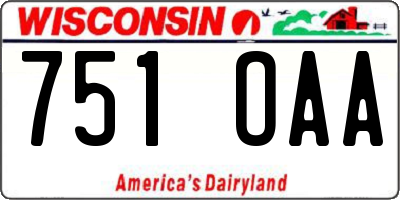 WI license plate 751OAA