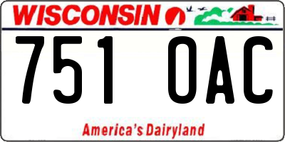 WI license plate 751OAC