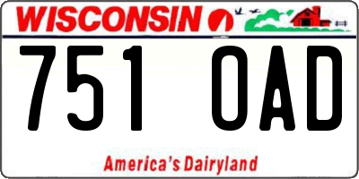 WI license plate 751OAD