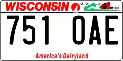 WI license plate 751OAE