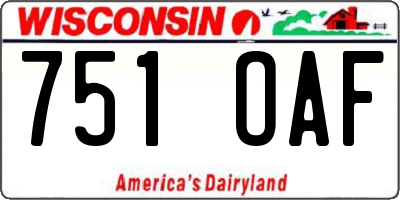 WI license plate 751OAF