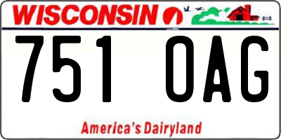 WI license plate 751OAG