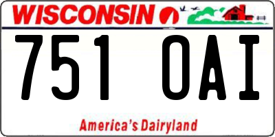 WI license plate 751OAI