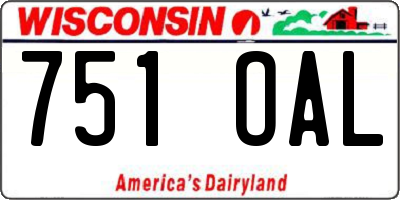WI license plate 751OAL