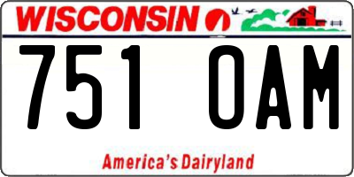 WI license plate 751OAM
