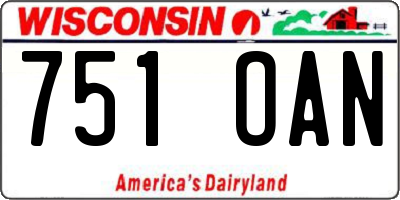 WI license plate 751OAN