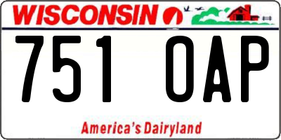 WI license plate 751OAP