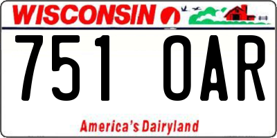 WI license plate 751OAR