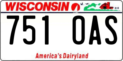 WI license plate 751OAS
