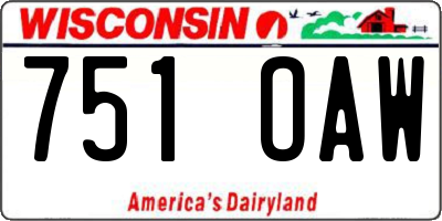 WI license plate 751OAW