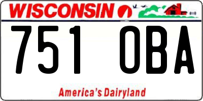WI license plate 751OBA