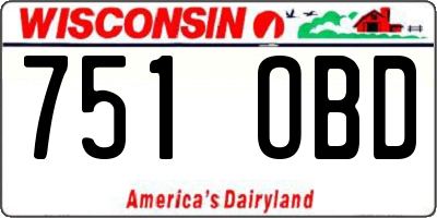 WI license plate 751OBD