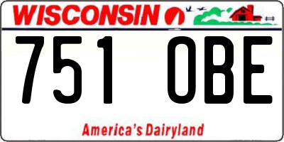 WI license plate 751OBE