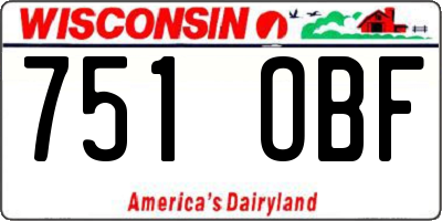 WI license plate 751OBF