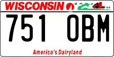 WI license plate 751OBM
