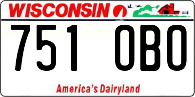 WI license plate 751OBO