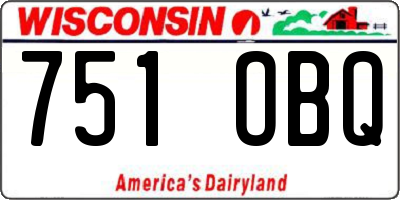 WI license plate 751OBQ