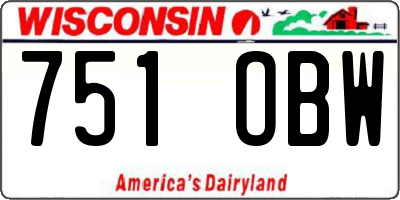 WI license plate 751OBW