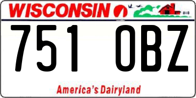 WI license plate 751OBZ