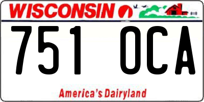 WI license plate 751OCA