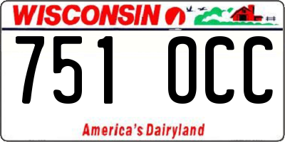 WI license plate 751OCC