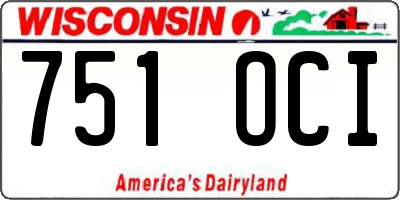 WI license plate 751OCI