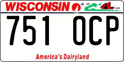 WI license plate 751OCP