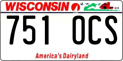 WI license plate 751OCS