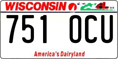 WI license plate 751OCU