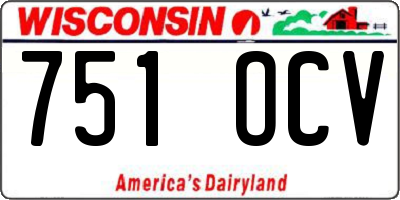 WI license plate 751OCV