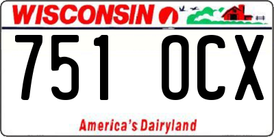 WI license plate 751OCX