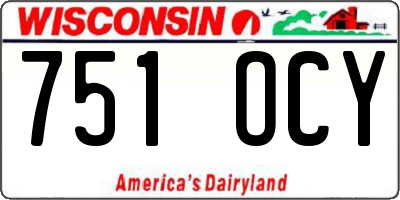 WI license plate 751OCY