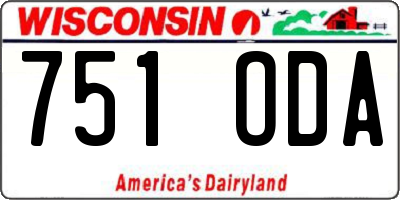 WI license plate 751ODA