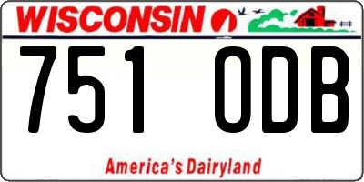 WI license plate 751ODB