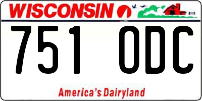WI license plate 751ODC