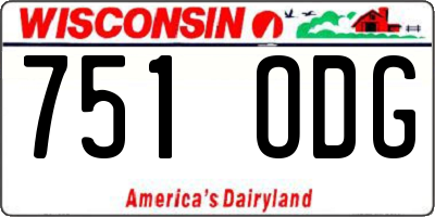WI license plate 751ODG
